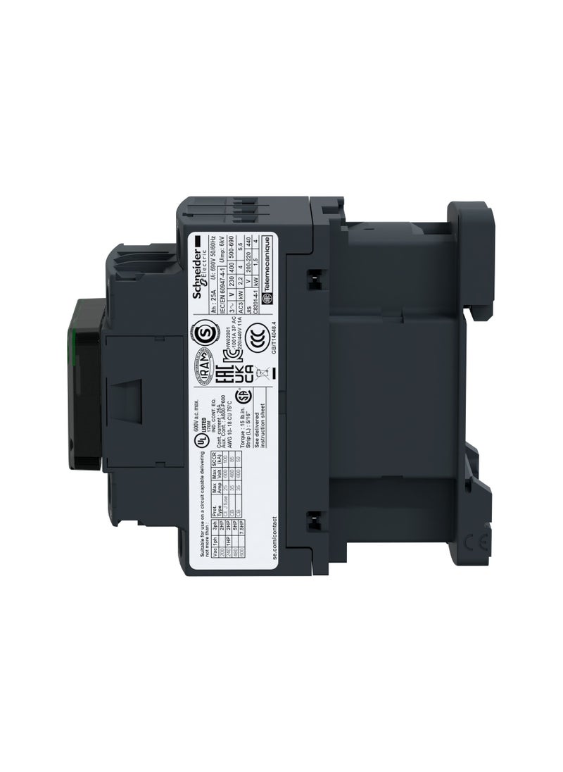 Schneider Electric - LC1D09F7 TeSys D contactor - 3P(3 NO) - AC-3 - <= 440 V 9 A - 110 V AC coil - Image 1