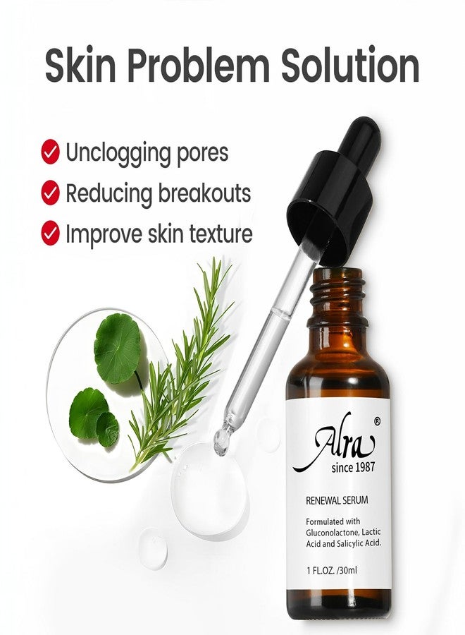 Alra Renewal Serum for Face, Exfoliate Face Serum for Anti-Aging, Blackhead, Pores Minimizer, Acne, All-IN-ONE Night Skincare Smooth Skin Texture for Women & Men, 0.5 fl oz - Image 4