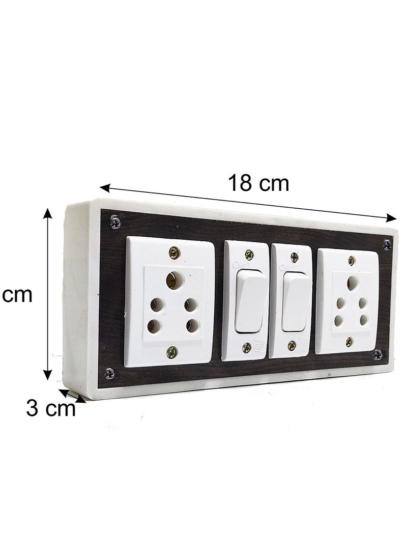 DNP DnP Portable Plastic Switch Board Electric Spy Guard Extension Board 1- Switch ,2- Plug ,5meter Wire with 1 Atteched 3 Pin Power Plug  - Image 5