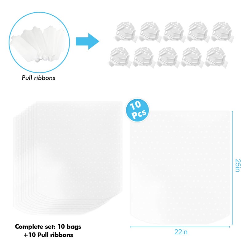 EKAPACKAGING 22x25 Inches 10 Pcs Large Cellophane Bags for Gift Baskets, Plastic Gift Basket Wrapping with Pull Ribbons, Clear Cellophane Gift Bags for Party, Motherâ€™s Day, Baby Showers, Christmas - Image 2
