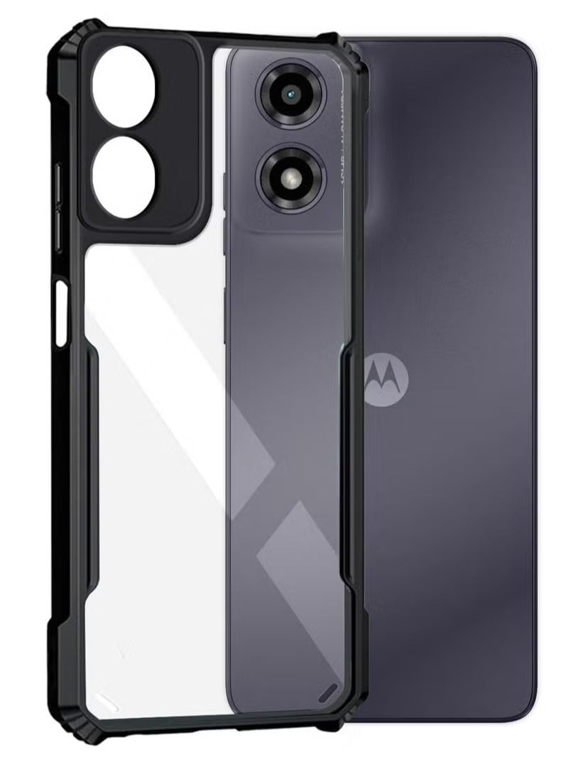 Case Cover for Motorola G04 4G / E14 4G / G04s 4G 4G, Ultra Thin Lightweight, Soft TPU Bumper, Acrylic Clear Back Cover Motorola G04s 4G, Black - Image 1
