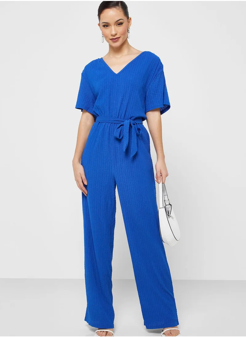 VERO MODA V-Neck Tie Detail Jumpsuit