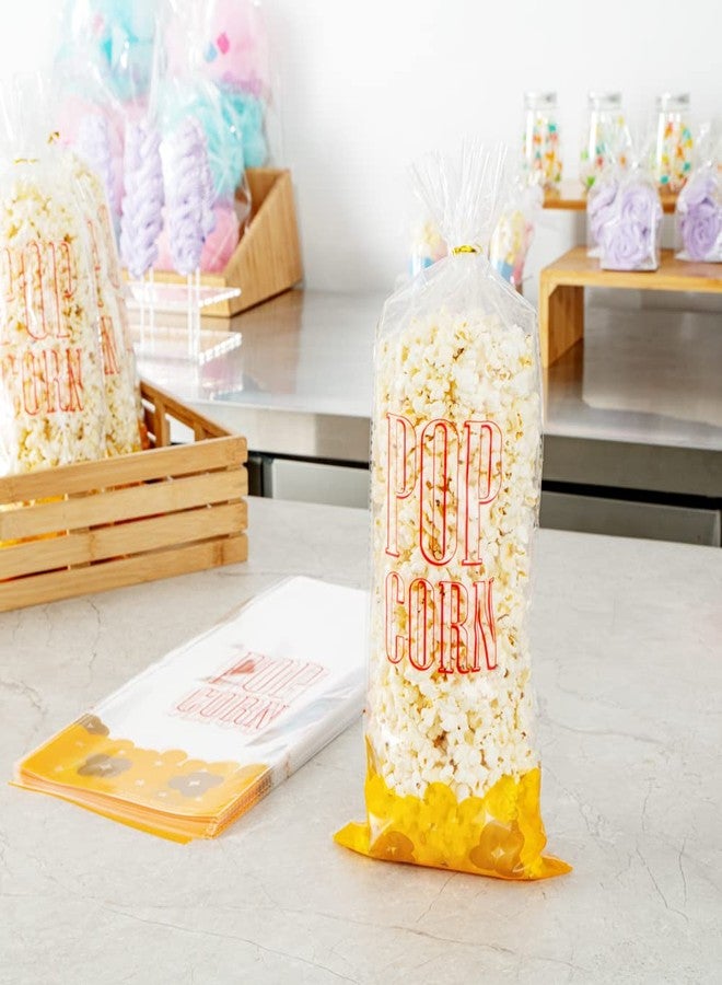 Restaurantware أكياس فشار مطبوعة من رستورانت وير - 17 × 7 بوصة، 100 كيس مقاوم للدهون - مناسب للساخن والبارد، قابل للتجميد، بلاستيك شفاف، لمناسبات أو أكياس هدايا - Image 3