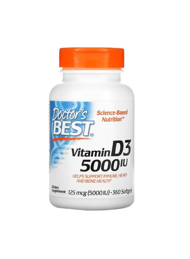 دكتورز بست Vitamin D3 125 mcg 5000 IU 360 Softgels - Image 1