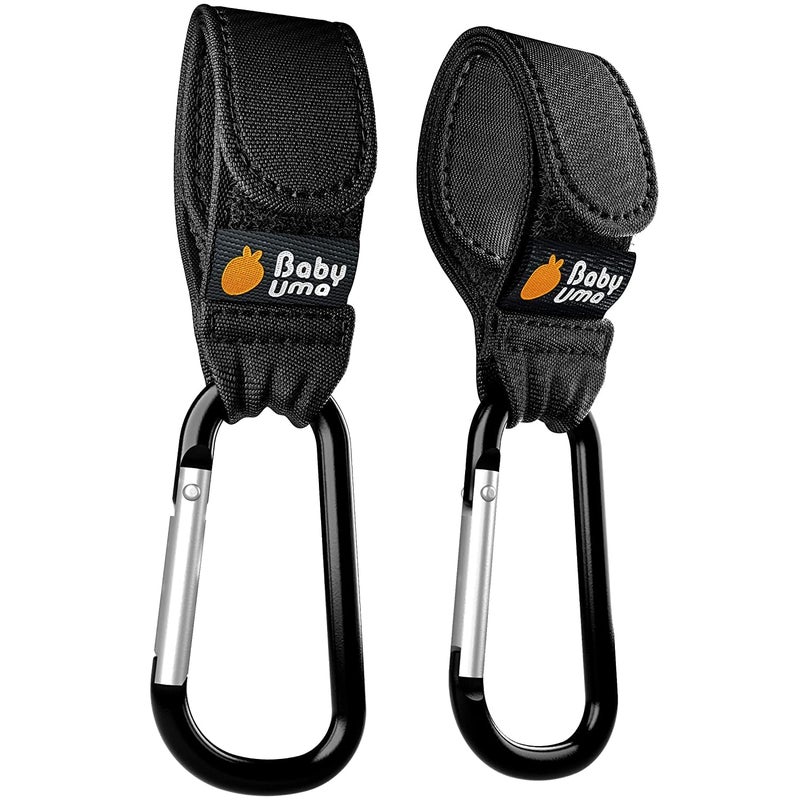 Baby Uma Stroller Hooks for Bags (2 Pack) - Universal Stroller Clips and Hooks, Non-Slip with One-Hand Opening, 11 lb Weight Capacity, Baby Travel Essential - Image 1