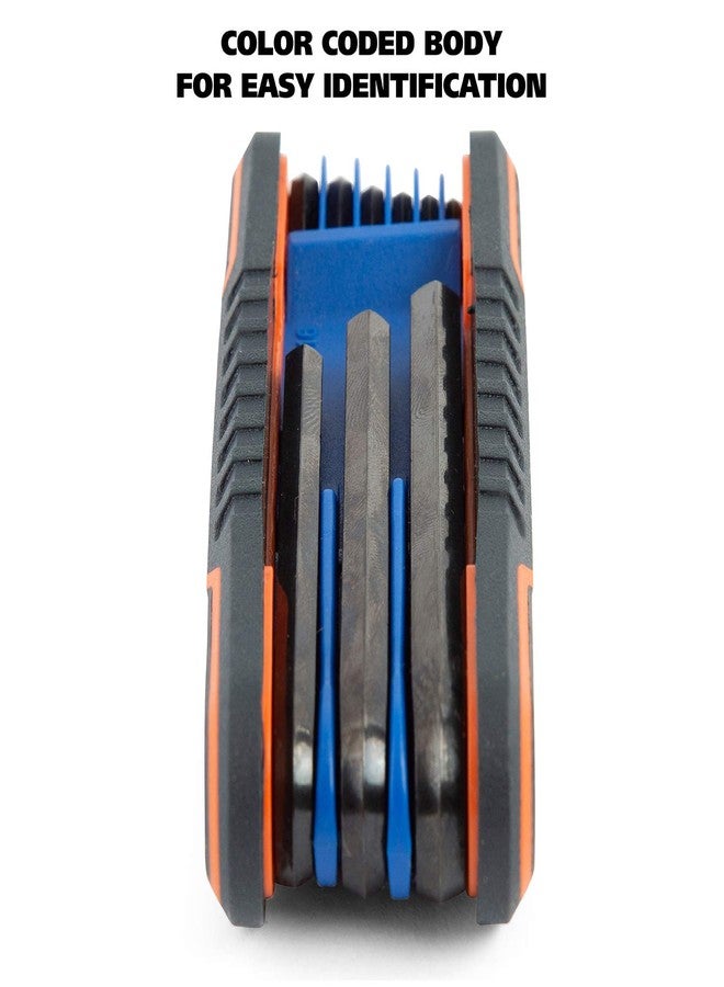 جريت نيك مجموعة مفاتيح سداسية قابلة للطي من GreatNeck 74208، مكونة من 9 قطع، ومعيار SAE، ومجموعة مفاتيح ألين، ومقاسات مفاتيح مُسمّاة، ومثبتات قابلة للتعديل بسهولة، وهيكل مُرمّز بالألوان لسهولة التعرف عليه - Image 5