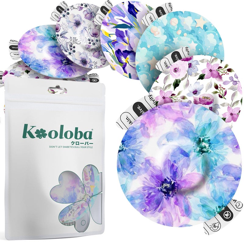 Kooloba 20pcs Adhesive Patches for Libre 3 Waterproof,Sensor Covers for CGM,Pre-Cut Backing with Easy-Peel Tab for 10-14 Days,Full Cover No Glue in Center,Bloomingday - Image 1