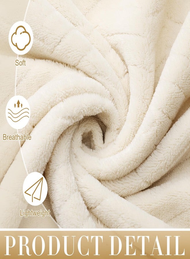 SmoothNovelty مجموعة SmoothNovelty من 6 مناشف حمام كبيرة جدًا 40 × 80 بوصة، تتضمن منشفتين للاستحمام ومنشفتين لليدين ومنشفتين للوجه للبالغين، سريعة الجفاف (تصميم شيفرون، لون كريمي). - Image 3