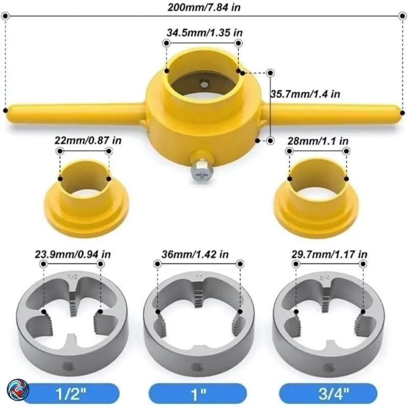 PVC Threading Kit: 6-Piece Sharp Cutting Edge Set - Durable Plastic Alloy Steel Construction, Ergonomic Design for DIY Plumbing Enthusiasts, Versatile for PVC Plastic Pipe Cutting Repairs - Image 2