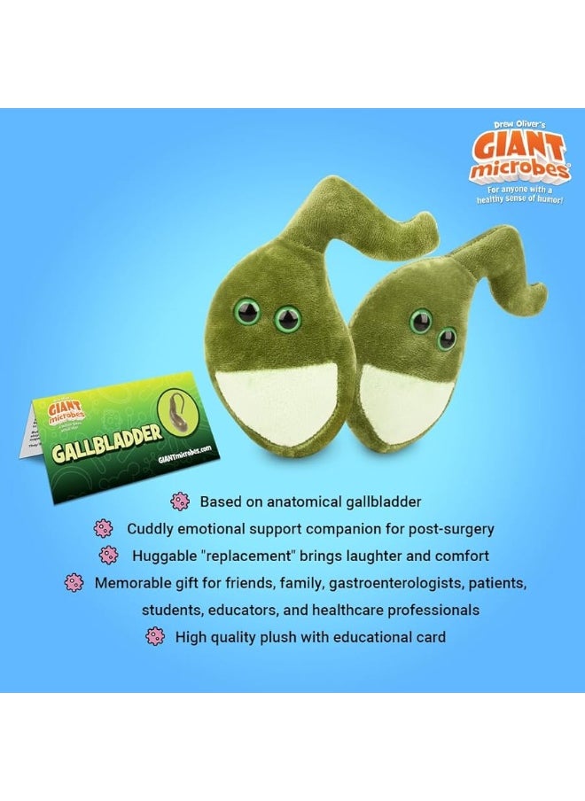Giant Microbes - GIANTmicrobes Gallbladder Plush, Gallbladder Stuffed Animal, Gallbladder Surgery Gifts, Gallbladder Plush Toy, Gallbladder Removal Gift, Gastroenterology Gifts, Gastroenterologist Gifts, Get Well Gift - Image 1