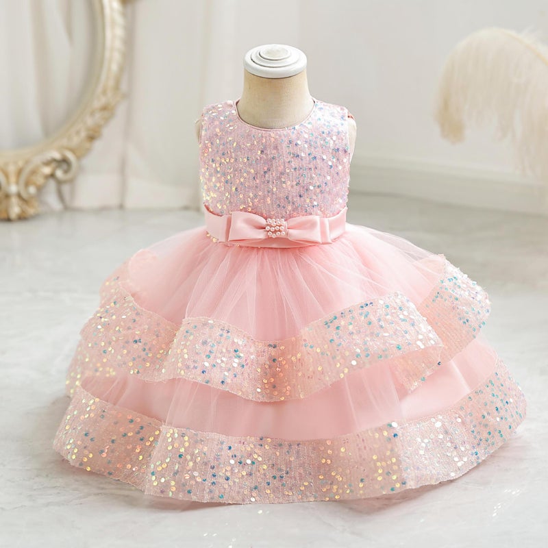 Summer Baby Princess Dress Girls Sequins Performance Dress Children'S Dress Birthday Dress - Image 2