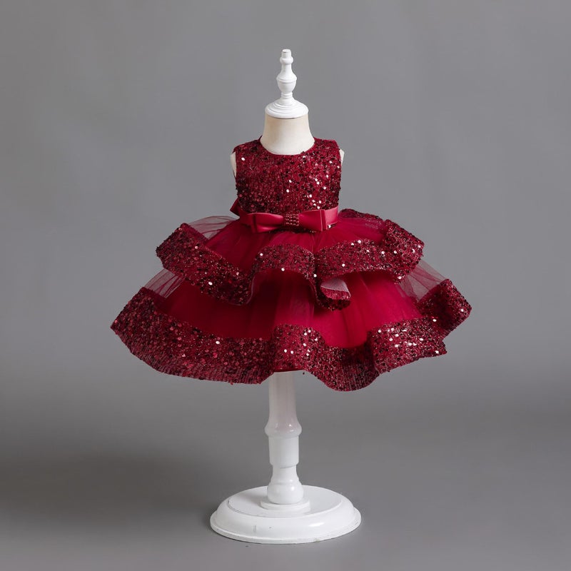 Summer Baby Princess Dress Girls Sequins Performance Dress Children'S Dress Birthday Dress - Image 5