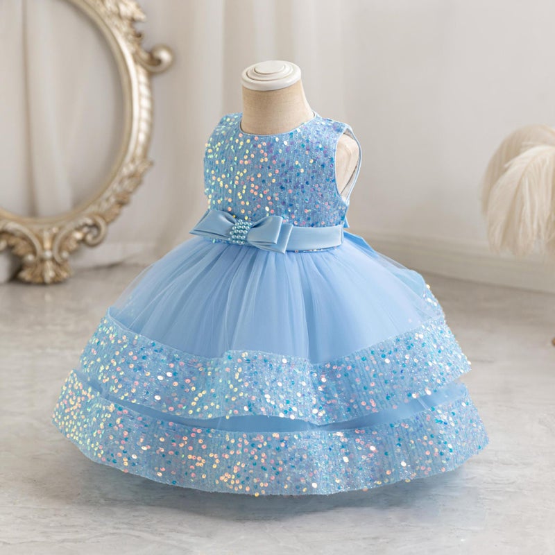 Summer Baby Princess Dress Girls Sequins Performance Dress Children'S Dress Birthday Dress - Image 1