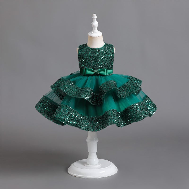 Summer Baby Princess Dress Girls Sequins Performance Dress Children'S Dress Birthday Dress - Image 4
