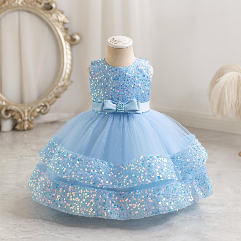 Summer Baby Princess Dress Girls Sequins Performance Dress Children'S Dress Birthday Dress - Image 3