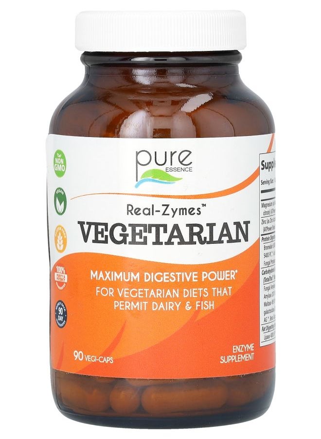 Pure Essence Real-Zymes Vegetarian 90 Vegi-Caps 