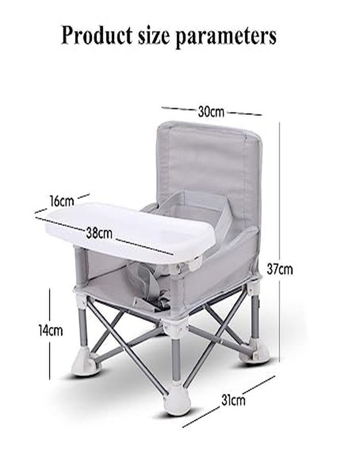 VBM Seat Booster High Chair, Portable Space Saving Booster Chair,Portable High Chair Folding Feeding Booster Safety Belt/Food Tray/Travel Bag, Aluminum Alloy Children Dining Chair(Grey) (baby chair folding with Tray for Baby) - Image 5