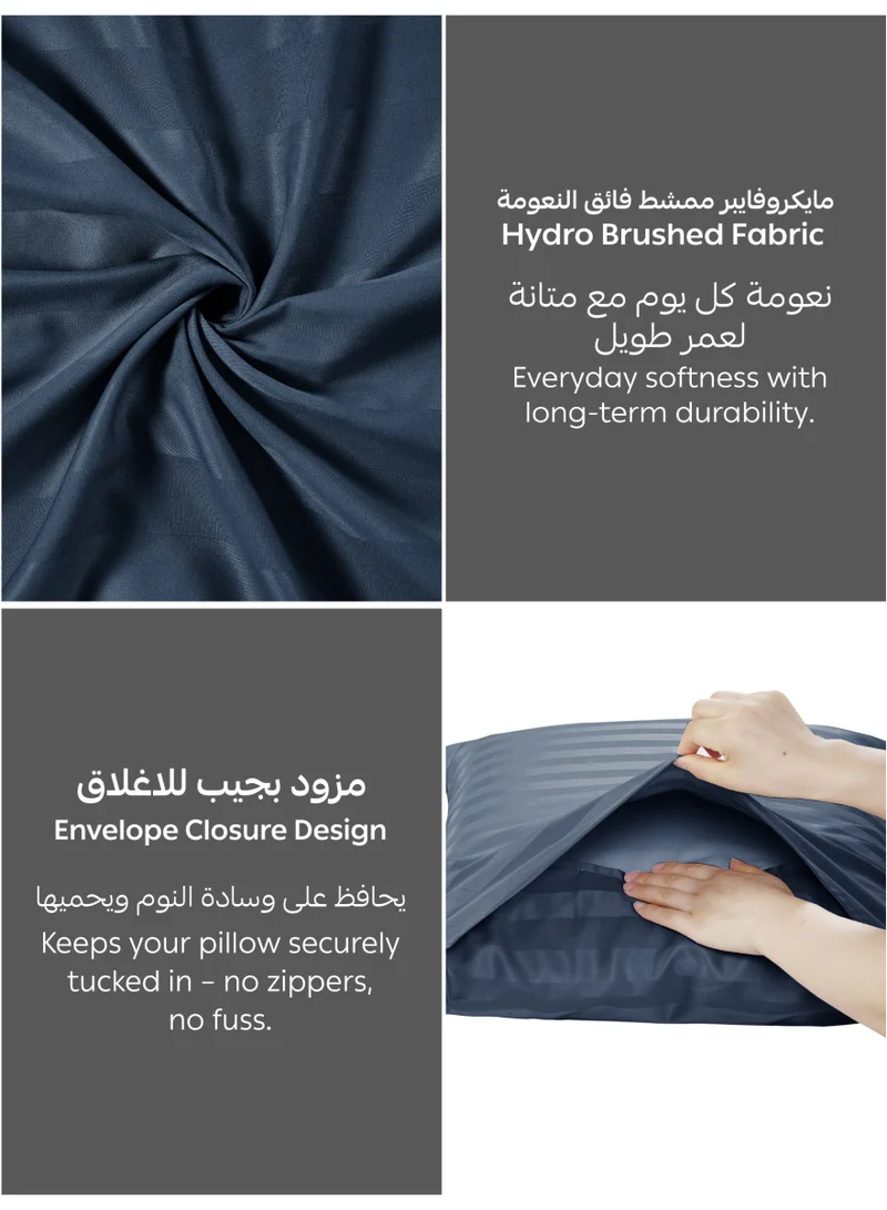 Donetella TWIN (120x200cm) Premium 2 Piece – 120×200 cm Twin Striped Fitted Sheet, and 35 cm Deep Pocket, Secure All-Around Elastic Fit, No Excess Fabric.  | Best Price UAE