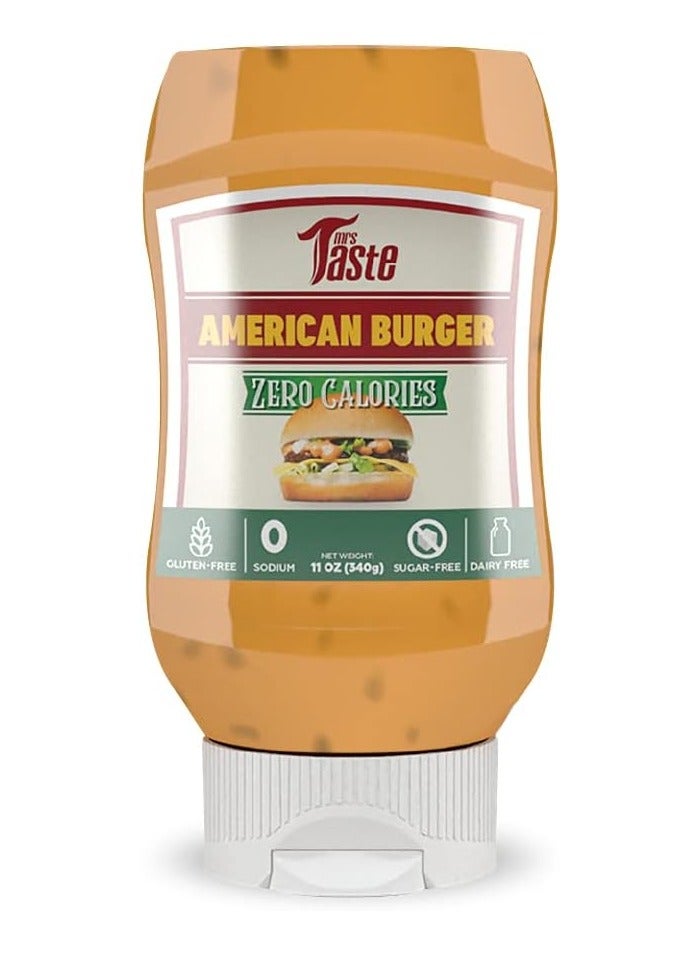مسز تايست برجر أمريكي خالي من السكر من السيدة تيست، خالٍ من السعرات الحرارية والصوديوم والسكر وغني بالألياف ومناسب لنظام الكيتو الغذائي ومناسب لنظام باليو الغذائي، مع التوابل والصلصات (11 أونصة، برجر أمريكي) None - Image 1