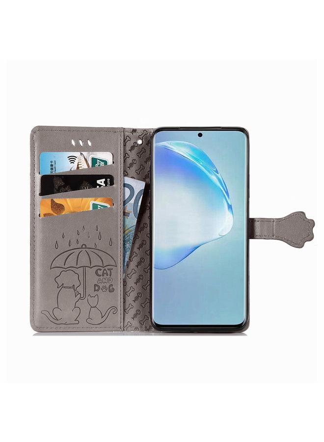 Zaboon Case For Galaxy S20 Plus Cute Cat and Dog Embossed Horizontal Flip Leather Case with Bracket / Card Slot / Wallet / Lanyard - Image 3