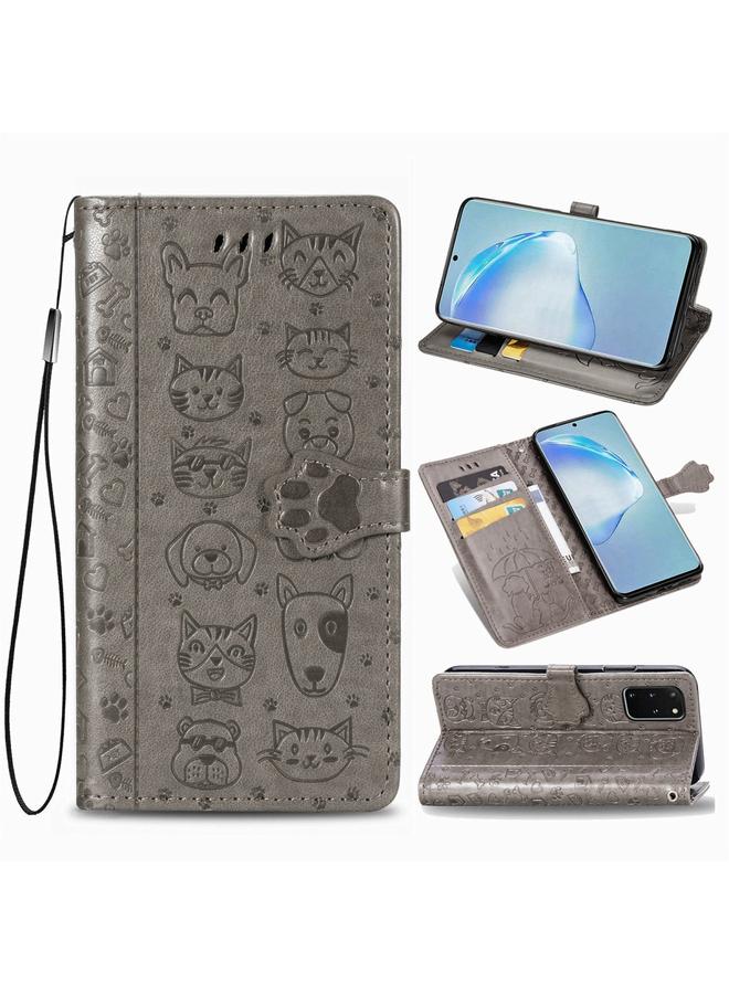 Zaboon Case For Galaxy S20 Plus Cute Cat and Dog Embossed Horizontal Flip Leather Case with Bracket / Card Slot / Wallet / Lanyard - Image 1
