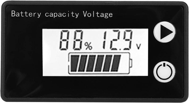 Greensen Battery Voltmeter LCD 12V Digital Display Voltmeter Battery Power Meter for DC8V 100V Lithium Iron ((10-100V) Blue no Alarm + no Temperature) - Image 3