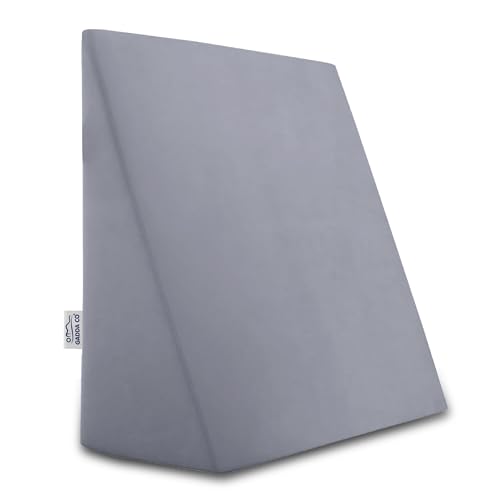 GADDA CO Memory Foam Wedge Pillow for Bed | Orthopedic Back Support Cushion for Acid Reflux, GERD & Snoring | Wedge for Leg Elevation & Sleep Support | Grey, 18 x 17.5 x 10 Inches | 2 Year Warranty - Image 1