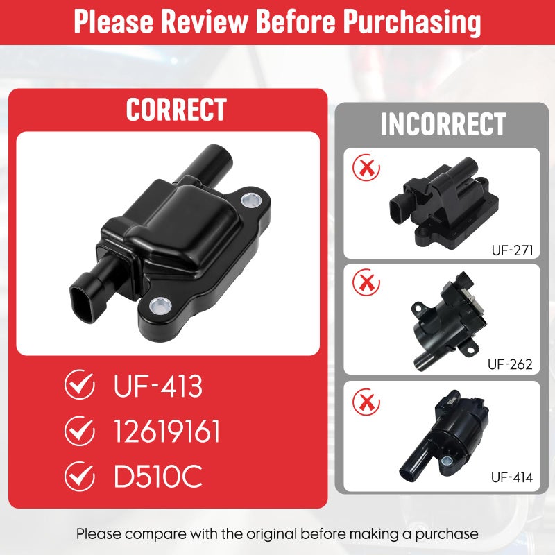 Ozikutech 8 Pack Ignition Coils and Spark Plug Wires Set Fit for Chevy Silverado Tahoe Suburban Avalanche Express GMC Sierra Yukon 1500 Escalade 4.8 5.3 6.0 6.2 L V8, Replace for UF413 9748HH 12570616 - Image 2
