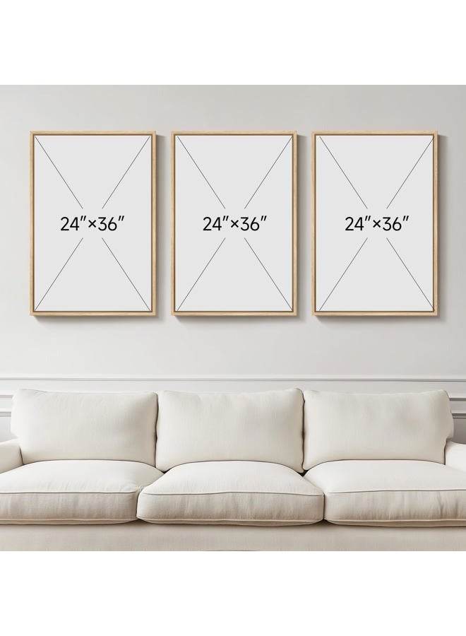 Cuspin Framed Boho Mountain Wall Art for Living Room, 3 Piece Modern Nature Landscape Canvas Artwork for Walls, Large Sunset Minimalist Abstract Prints Wall Decor for Bedroom Hallway Home Office, 24x36 Inch - Image 4