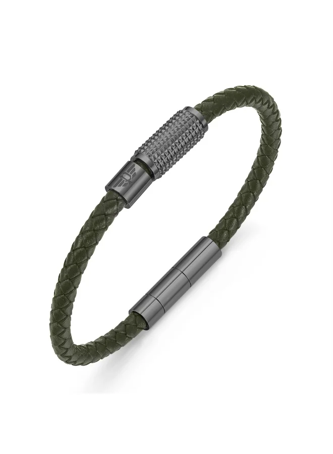 بوليس Urban Texture Light Grey Charms & Green Leather Large Men