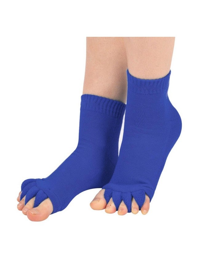 Evissa Premium Cotton Toe Separator Socks - Alleviate Bunions & Plantar Fasciitis, Dual Gender Foot Pain Relief, Foot Alignment, Orthopedic Compression Socks for Men & Women (Navy Blue) - Image 5