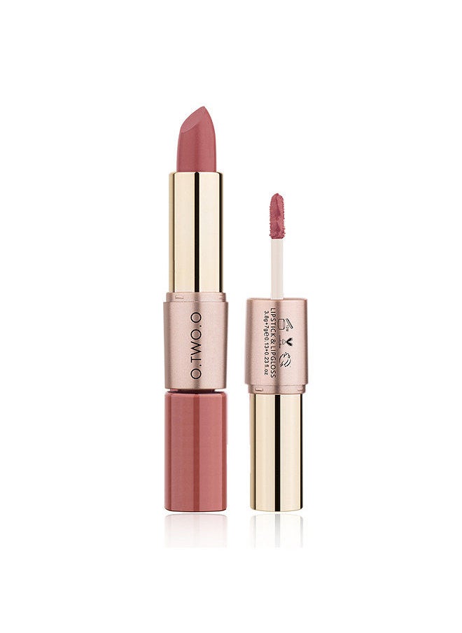 O.TWO.O - O.TWO.O Fashion Beauty Double-head 2-in-1 Makeup Matte Lipstick & Lipgloss Long Lasting Moisture Cosmetic Lipstick - Image 1
