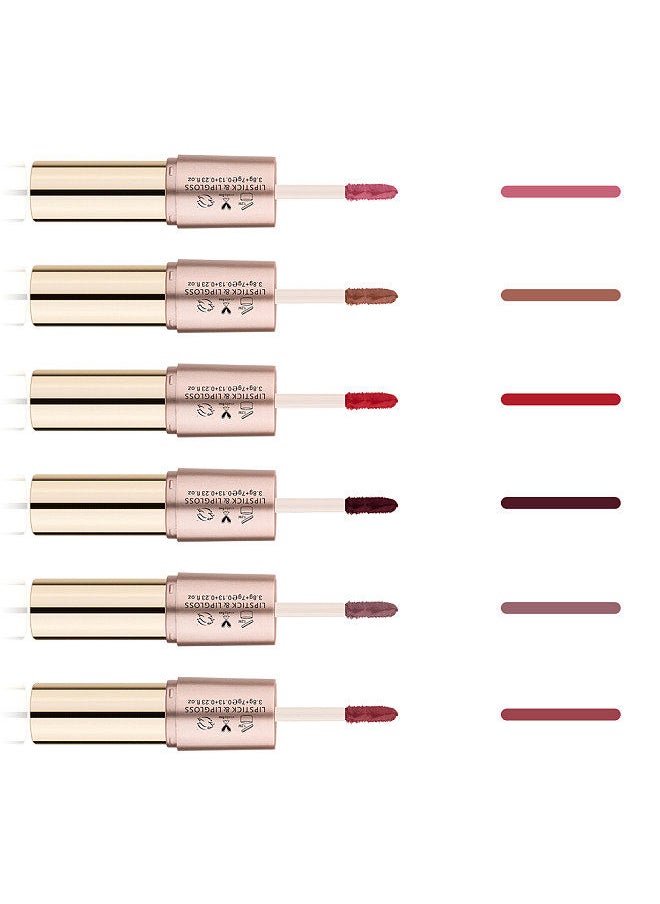 O.TWO.O - O.TWO.O Fashion Beauty Double-head 2-in-1 Makeup Matte Lipstick & Lipgloss Long Lasting Moisture Cosmetic Lipstick - Image 1