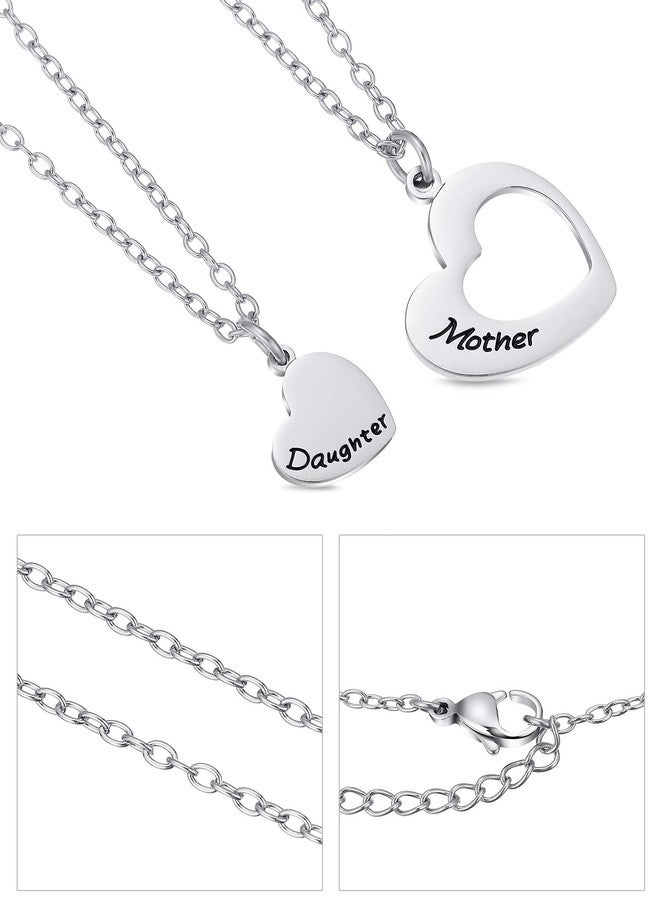 Jadive Mother Daughter Necklaces Matching Heart Necklace Mother's Day Necklace Pendant for Birthday Christmas Gift Jewelry Accessories Daily Wearing Halloween, Thanksgiving and New Year Gifts - Image 3
