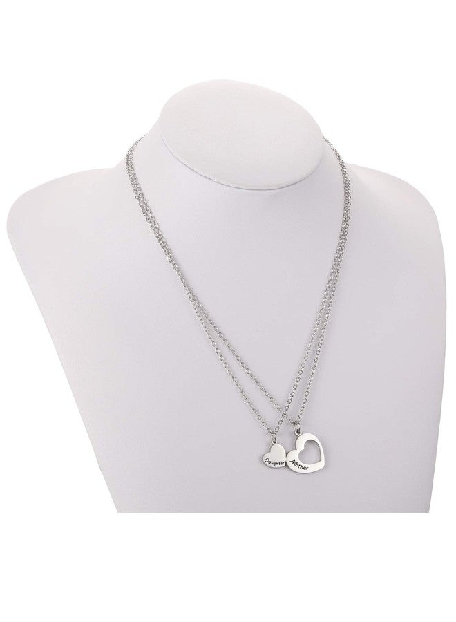 Jadive Mother Daughter Necklaces Matching Heart Necklace Mother's Day Necklace Pendant for Birthday Christmas Gift Jewelry Accessories Daily Wearing Halloween, Thanksgiving and New Year Gifts - Image 4