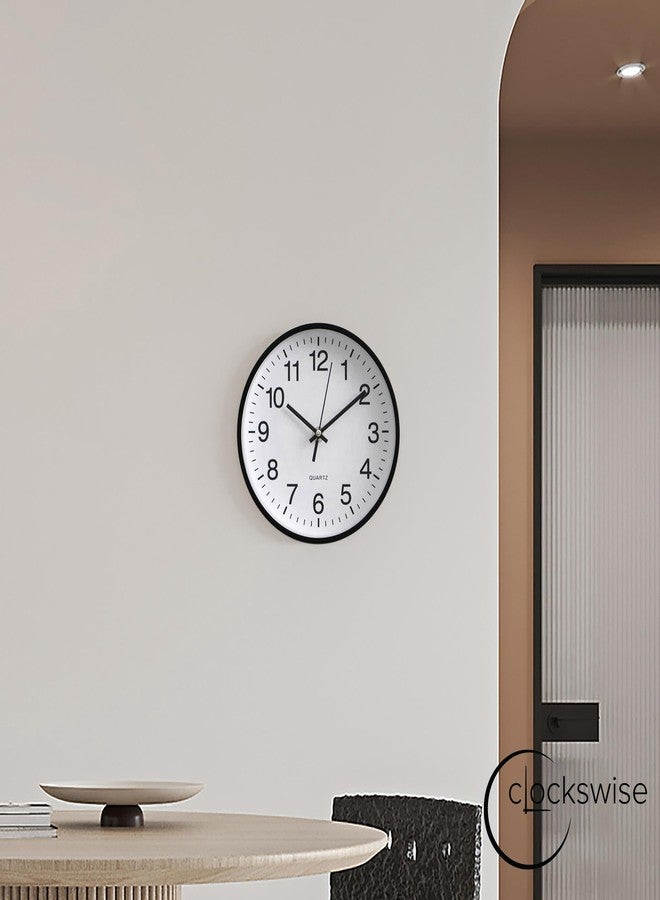 Clockswise Black 8-in Analog Clock Silent, Non-Ticking for Wall, Office Desk, Table and Shelf, Battery-Operated Perfect for Home Office, Farmhouse Kitchen Decor, Bathroom, School and Bedroom Decor - Image 4