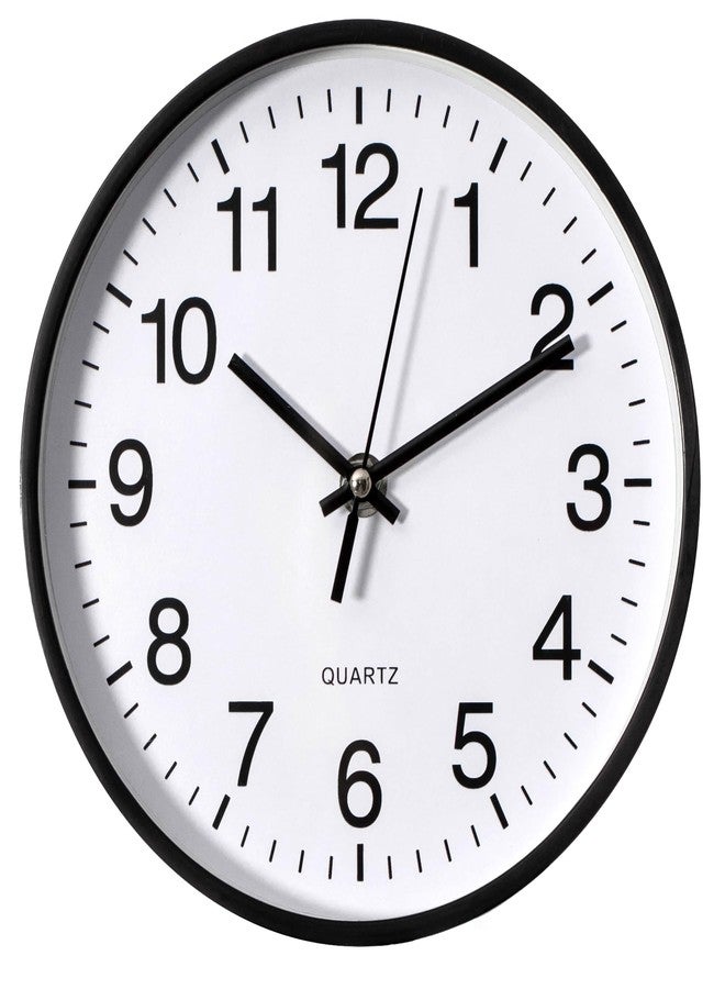 Clockswise Black 8-in Analog Clock Silent, Non-Ticking for Wall, Office Desk, Table and Shelf, Battery-Operated Perfect for Home Office, Farmhouse Kitchen Decor, Bathroom, School and Bedroom Decor - Image 1