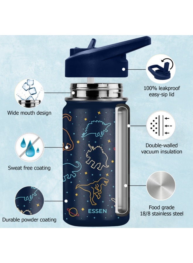 ESSEN Kids Water Bottle Stainless Steel for Boys Dinosaur – 414 ml - Image 3