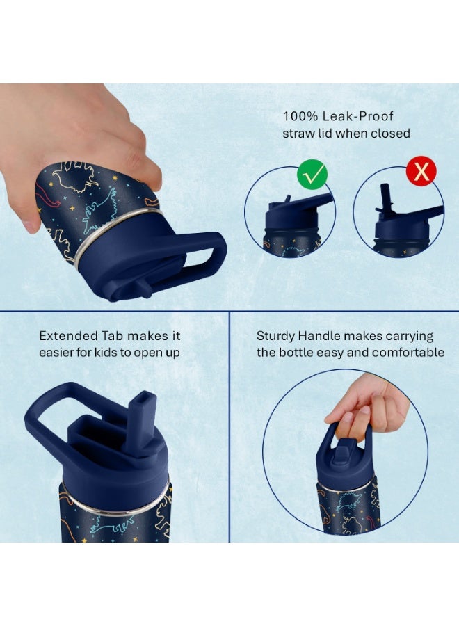 ESSEN Kids Water Bottle Stainless Steel for Boys Dinosaur – 414 ml - Image 5