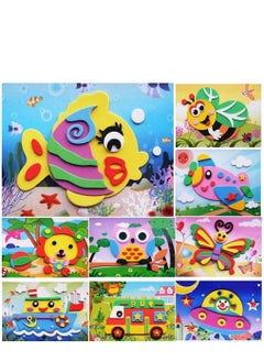 3D EVA Foam Stickers for Toddlers 20PCS DIY Cartoon Animal Painting Stickers Preschool Art Class Drawing Sticker Puzzle Art Craft Kit for Kids Boys Girls Age 3,4,5