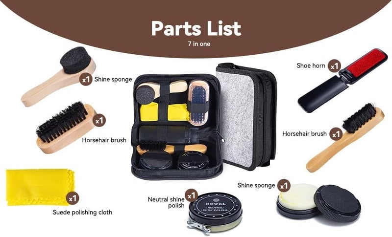KASTWAVE Shoe Shine Kit, Shoe Care Kit, Premium Shoe Polish Set for Men & Women, with Soft brush for Long Use - Image 3