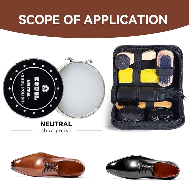 KASTWAVE Shoe Shine Kit, Shoe Care Kit, Premium Shoe Polish Set for Men & Women, with Soft brush for Long Use - Image 5