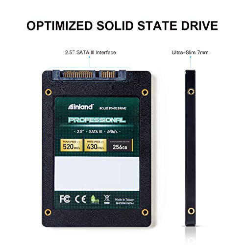 INLAND Professional 256GB SSD 3D TLC NAND SATA III 6Gb/s 2.5" 7mm Internal Solid State Drive (256GB) - Image 2