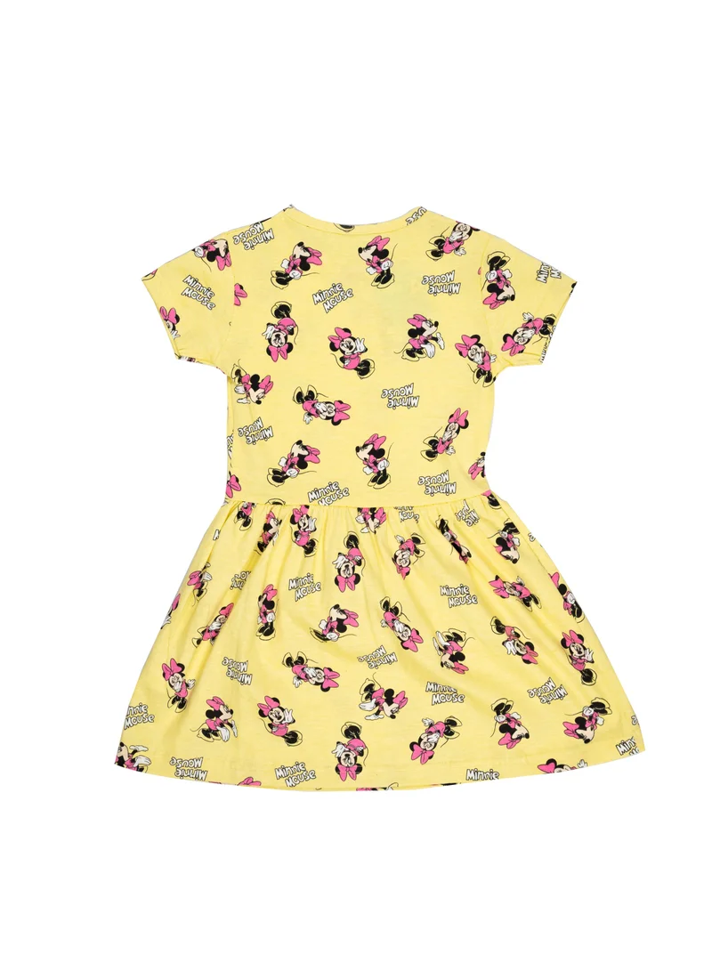 Minnie Mouse Girls' Minnie Mouse Print Dress, Yellow