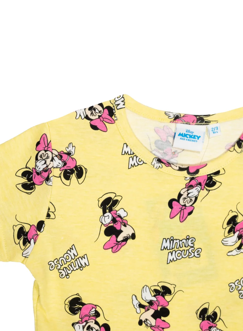 Minnie Mouse Girls' Minnie Mouse Print Dress, Yellow