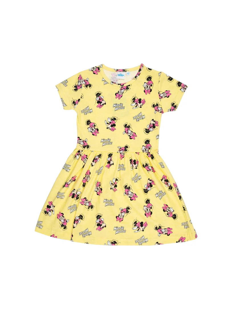 Minnie Mouse Girls' Minnie Mouse Print Dress, Yellow