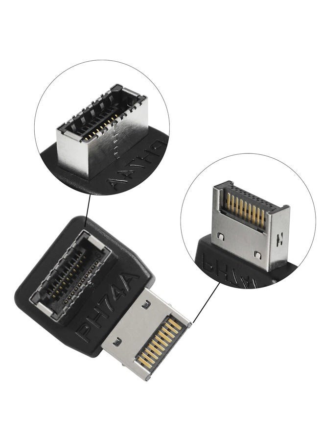 LUORNG Right Angle USB Type E Adapter USB3.1 Type E Header Converter 90 Degree Steering Elbow for Computer Motherboard (PH74A) - Image 4