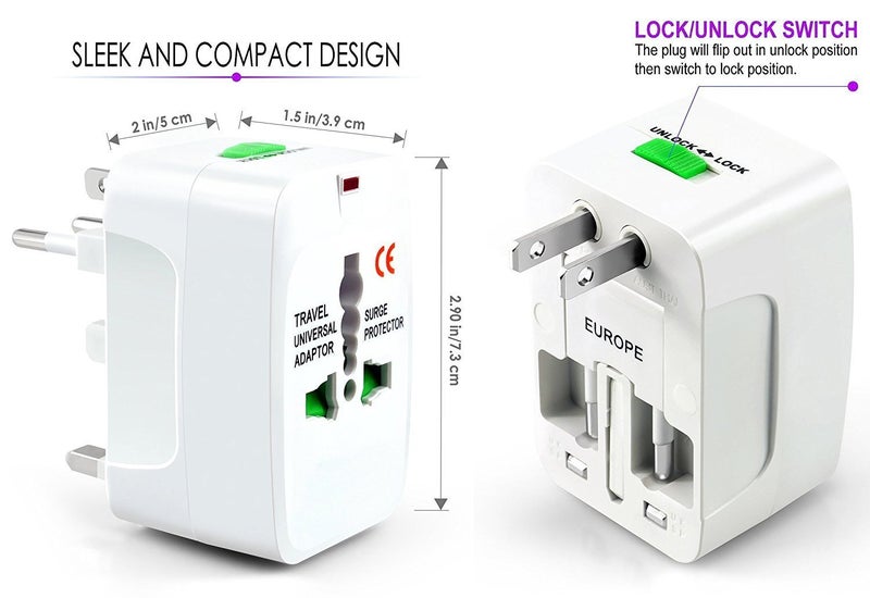 jivo Jivo Universal All in One World Travel Adapter Surge Protector Converter Charger Plug  - Image 3