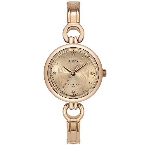 TIMEX Classics Analog Watch for Women with Rose Gold Round Dial & Rose Gold Brass Bracelet Band Water Resistant Women's Wrist Watches - TWEL11425 - Image 1