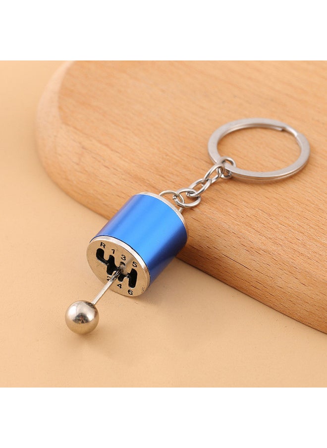 Generic - Car Speed Gearbox Keychains for Man Manual Transmission Lever Metal Gear Head Key Ring Car Refitting Creative Keychain 2023 New-Color:sk24blue - Image 1